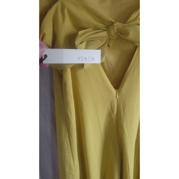 Pinch Golden Yellow Midi Dress Tie Back NWT Large - Picture 9 of 14